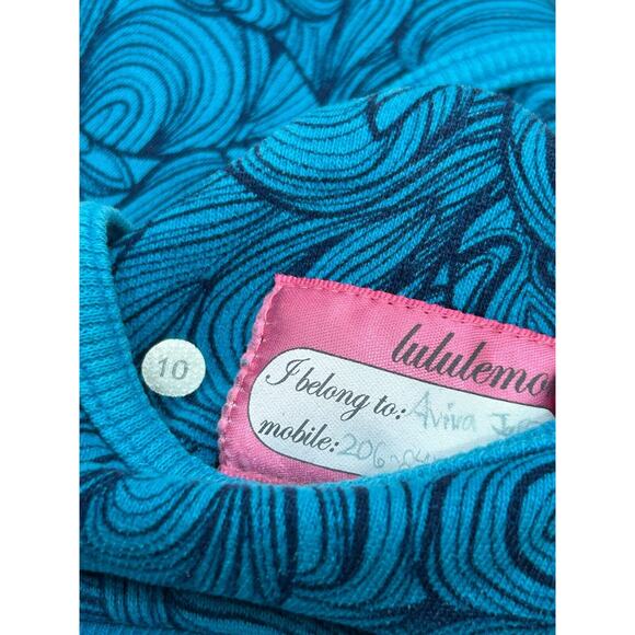 Rare Lululemon Womens Blue Turquoise Paisley Print Scuba Hoodie Jacket Size 10 - Picture 11 of 14